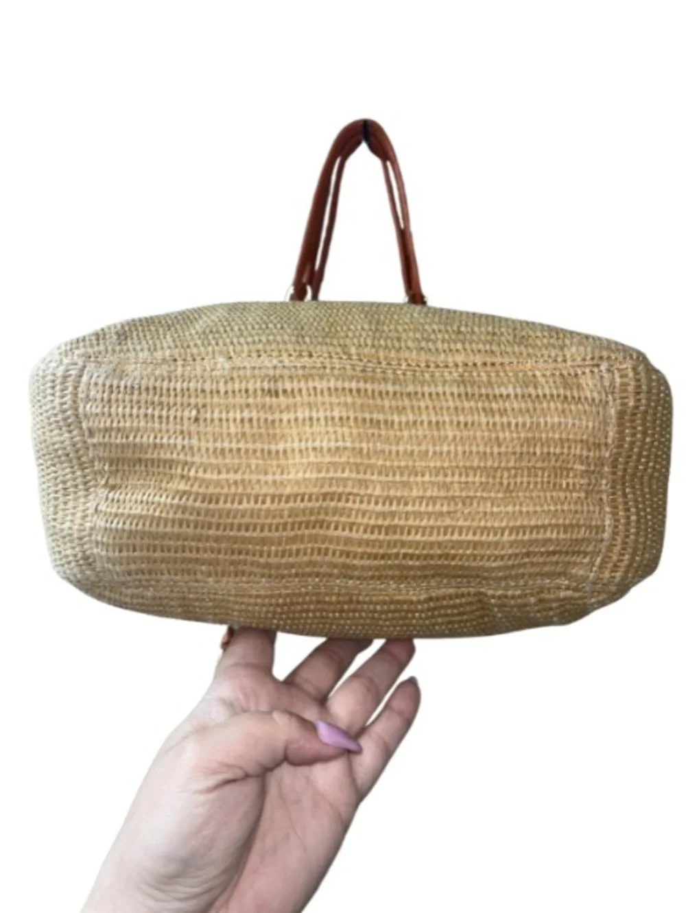 Michael Kors Lilly Woven Straw Hobo Bag - Orange/Tan - EUC